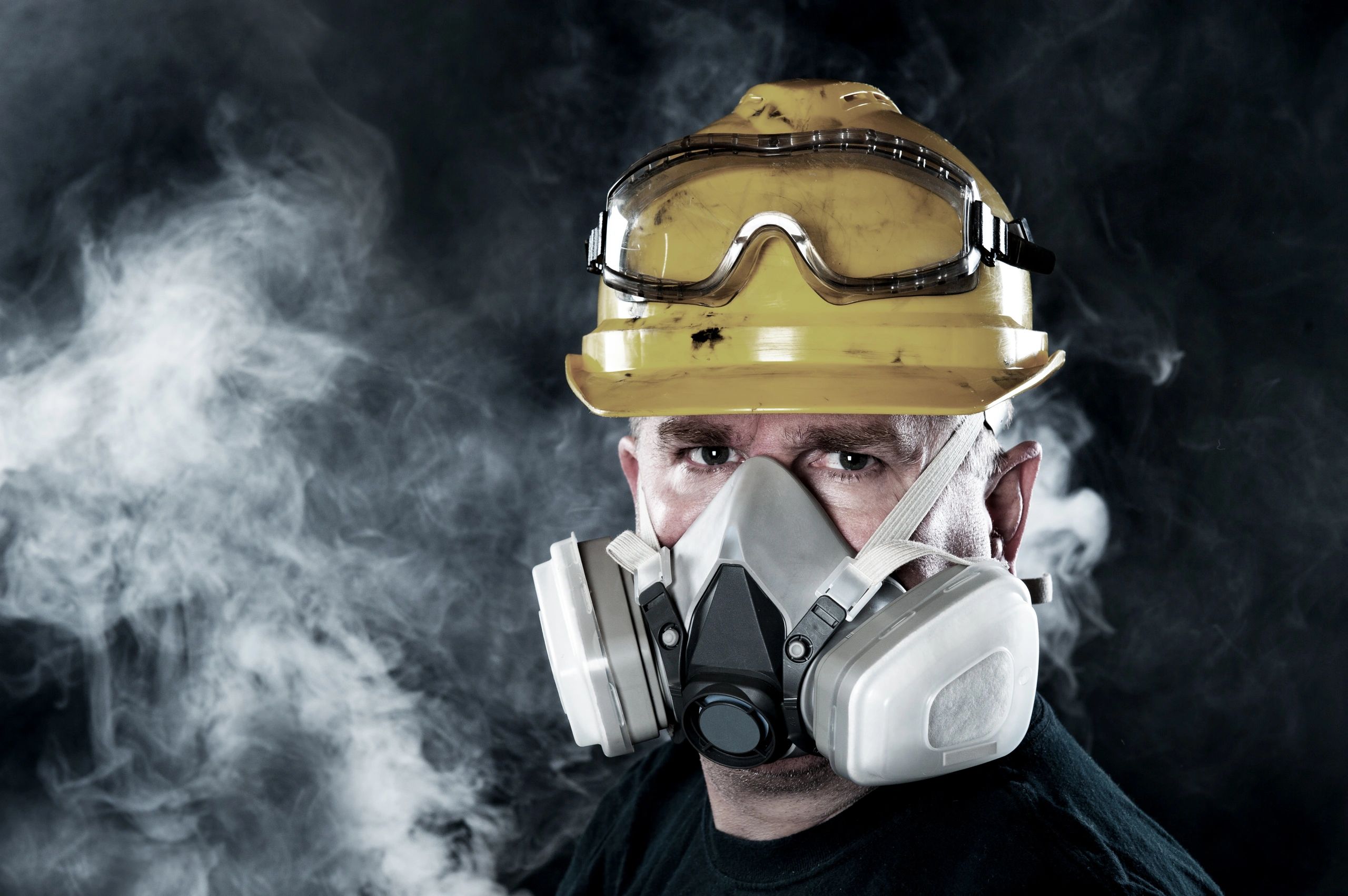 Construction worker with safety equipment PPE