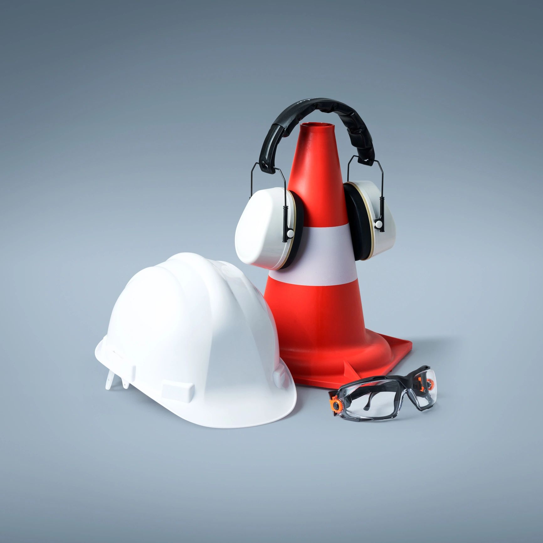 PPE safety equipment hard hat and goggles